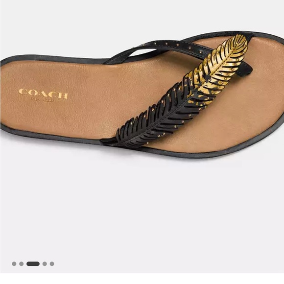 Coach sandals. Cream and gold embellishments. Excellent condition. - Picture 4 of 4